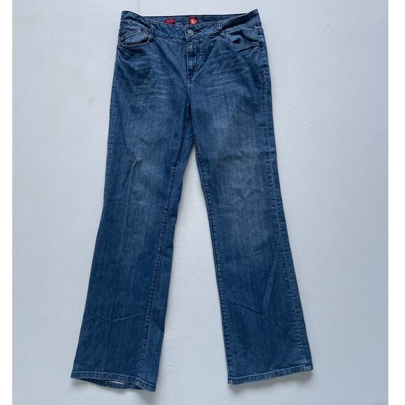 Vintage Y2K Sasson Ooh La la Bootcut Boogie Low Rise Blue Denim Flared Jeans 12 - Picture 1 of 9